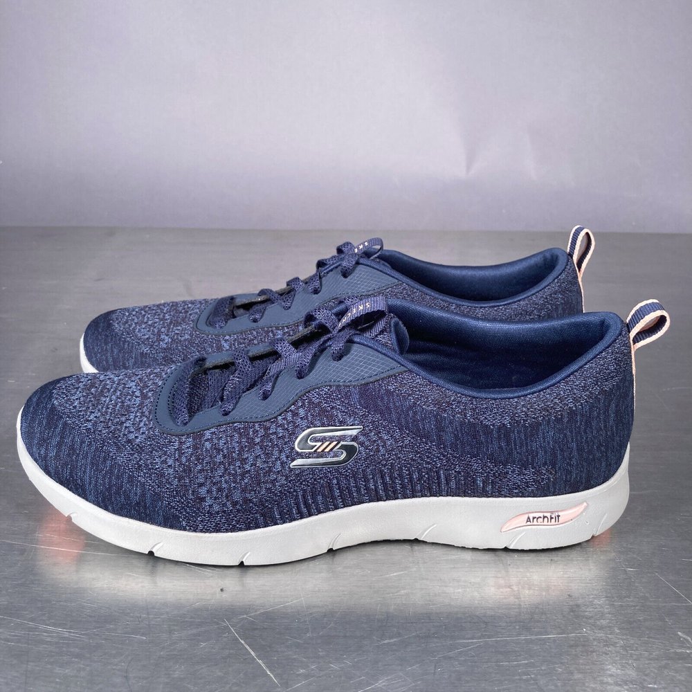 Skechers Arch Fit Refine Navy Blue Casual Sneakers Athletic Shoes Knit Womens 9